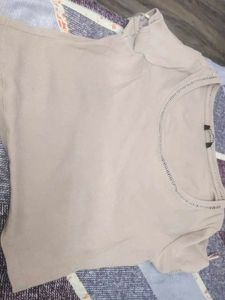 Basic Cream Round Neck Top