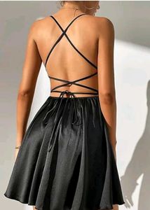 Elegant Black Satin Slip Dress