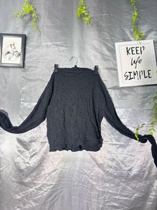 Crushed Black Button-Up  short shirt