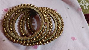 Golden Beaded Bangles