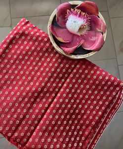 Red And Gold Pattern Blouse Piece 75cm