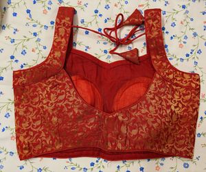 Red Brocade Blouse