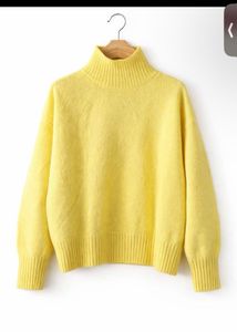 Stylish Yellow Turtleneck Sweater