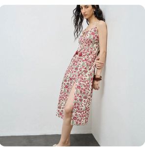 Westside Floral Print Maxi Dress with Tassels
