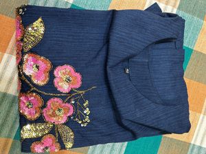 Neerus Embellished Straight Kurta Size L