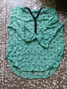 green colour net stylish top