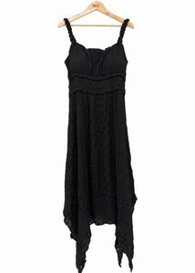 Black Ruffled Spaghetti Strap Dress