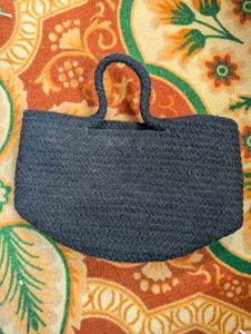 Chic Black Woven Handbag