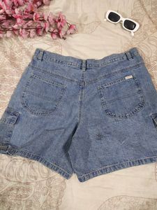 Vintage Cargo Denim Shorts For Women