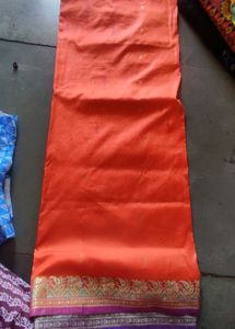 Elegant Purple &amp; Gold Floral Saree