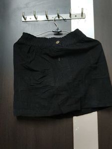 Black Cargo Style Skirt