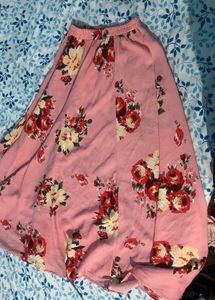 Pink Floral Maxi Skirt