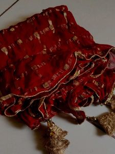 Elegant Red & Gold Dupatta