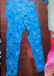 Girls Blue Space Print Leggings