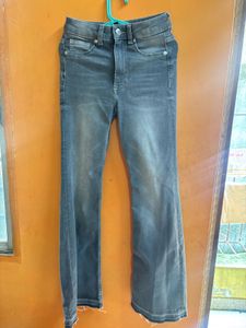 Flared Grey Wash Jeans