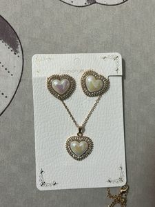 Heart Pendant & Earring Set
