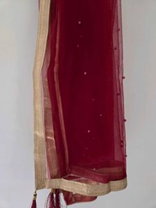 Maroon Kurta Set with Dupatta