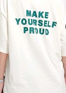 White Oversized T-Shirt with Heart Graphic