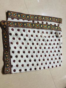 Elegant White Saree for shravan festival