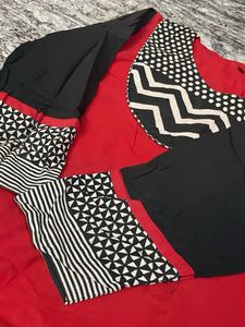 Stylish Red &amp; Black Kurta