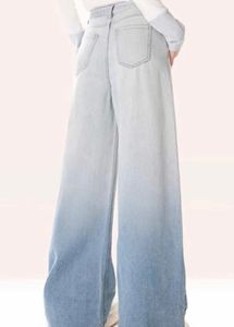 Wide Leg Jeans with Ombre Wash