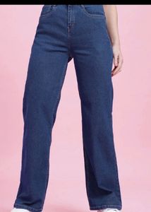 Classic Blue Wide-Leg Denim Jeans