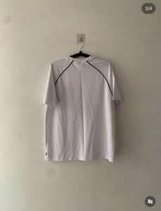 Men's White T-Shirt with Black Piping