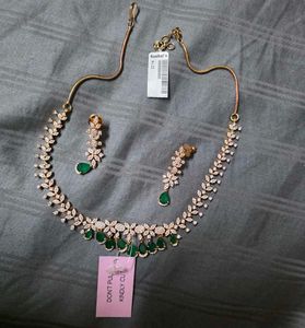 Kushal's Gold-Plated Party Wear Zircon Necklace