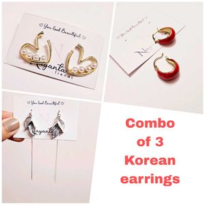 3 Pretty Earrings Combo Set 1