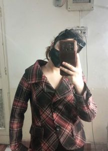 Zara Vintage Plaid Blazer And Dress