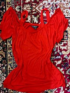 Red Off-Shoulder Top