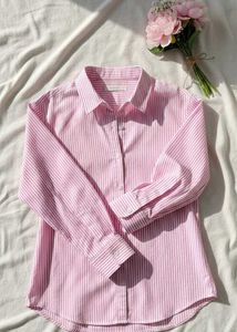 Pink Striped Relaxed Fit Shirt