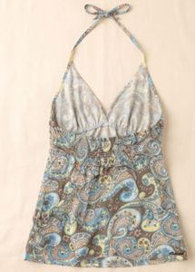 Vintage Y2K boho halter paisley top