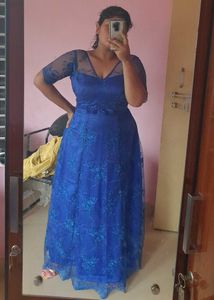 Blue Backless Gown