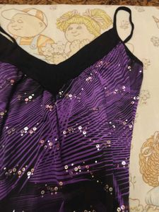 Sparkly Purple &amp; Black Sequin Y2K Top