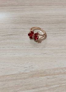 Dainty Red Gemstone Butterfly Ring