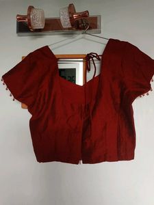 mahroon silk blouse