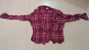 Pink & Maroon Plaid Shirt