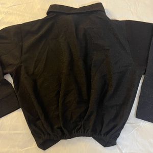 Black Glitter Crop Top