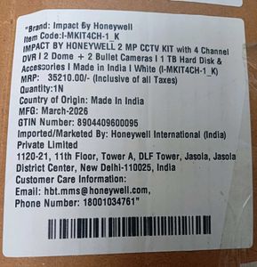 IMPACT BY HONEYWELL 2 MP CCTV KIT with 4 Channel D