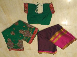 2 Saree With 1 Blouse. Dhamaka Offer