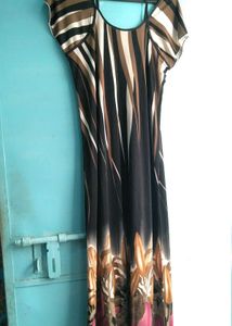 Striped Dress with Lace Detail