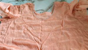 Peach Embroidered Kurta Set