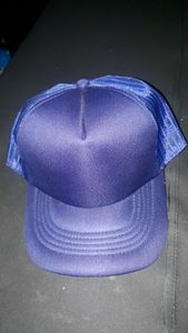 plain blue half net cap