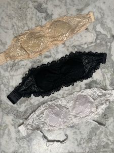 Lace Strapless Bras (Set of 3)