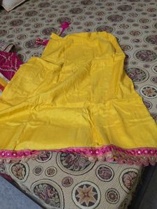 Bright Yellow Embroidered Kurta