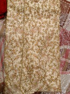 Men's Cream Embroidered Sherwani