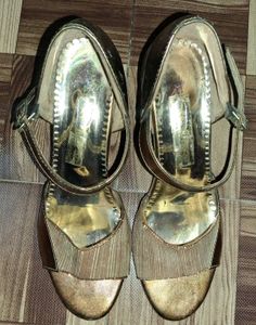 Golden Strappy Heels