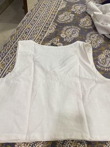 Embroidered Sleeveless Cotton Blouse