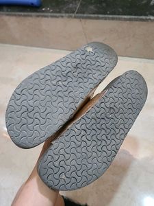 birken style Rose Gold Double Strap Sandals